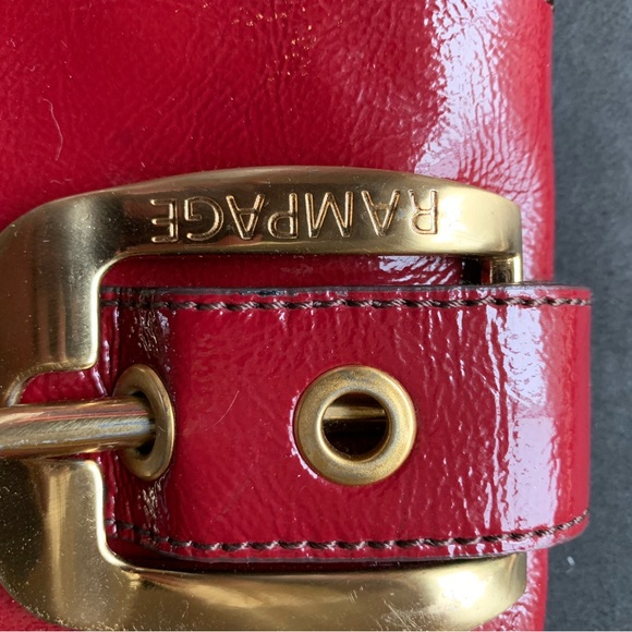 Rampage Clutch | Deep Cherry | Gold Accents | Removable Strap - Picture 2 of 11